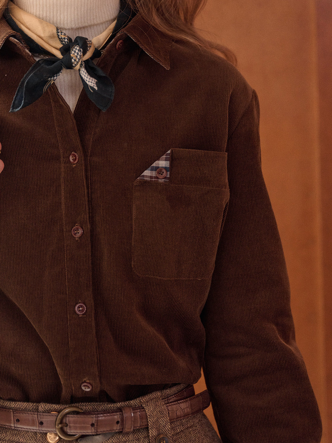 Davina Removable Notch Lapel 100% Cotton Shirt