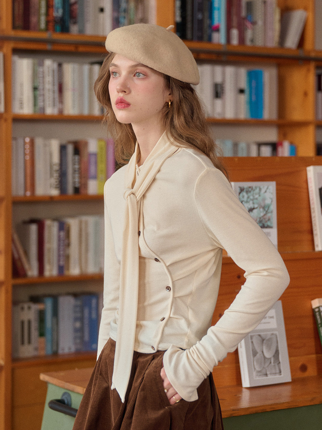 Jaliyah Slanted Placket Knit Top
