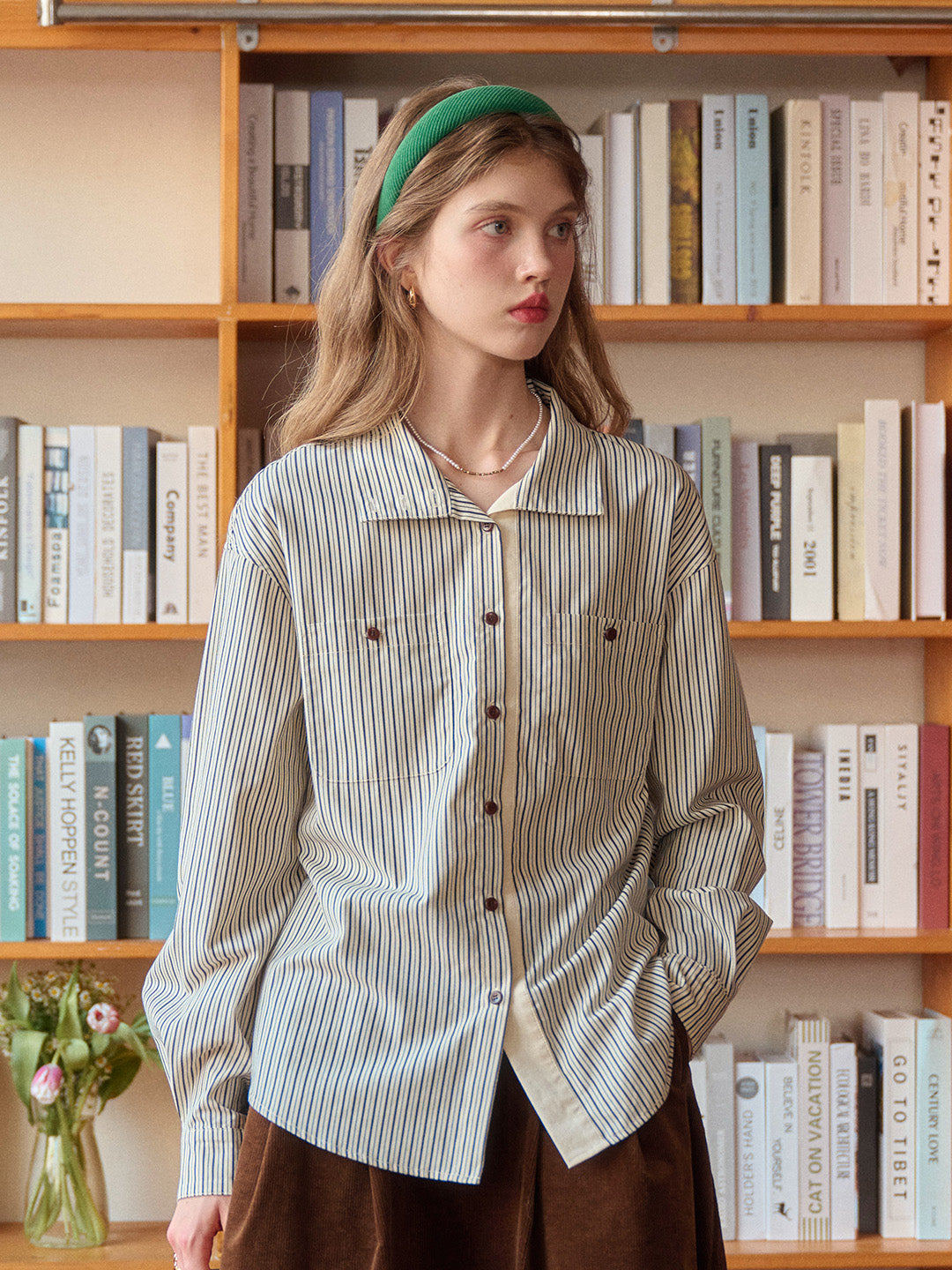 Della Stand Collar 100% Cotton Shirt