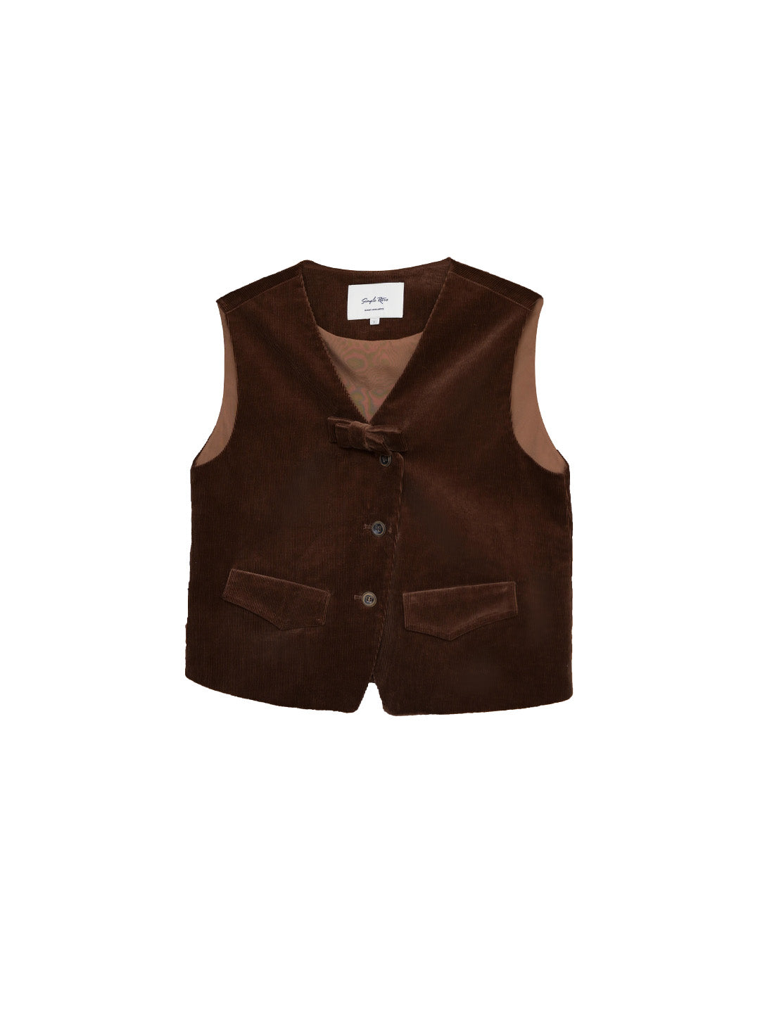 Analia V-Neck Corduroy Vest