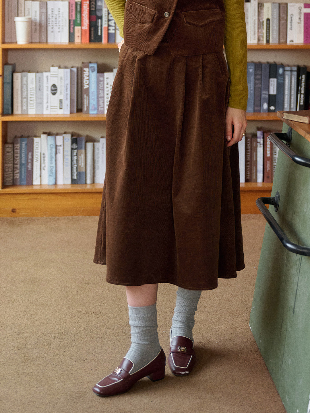 Rosa A-Line Corduroy Skirt