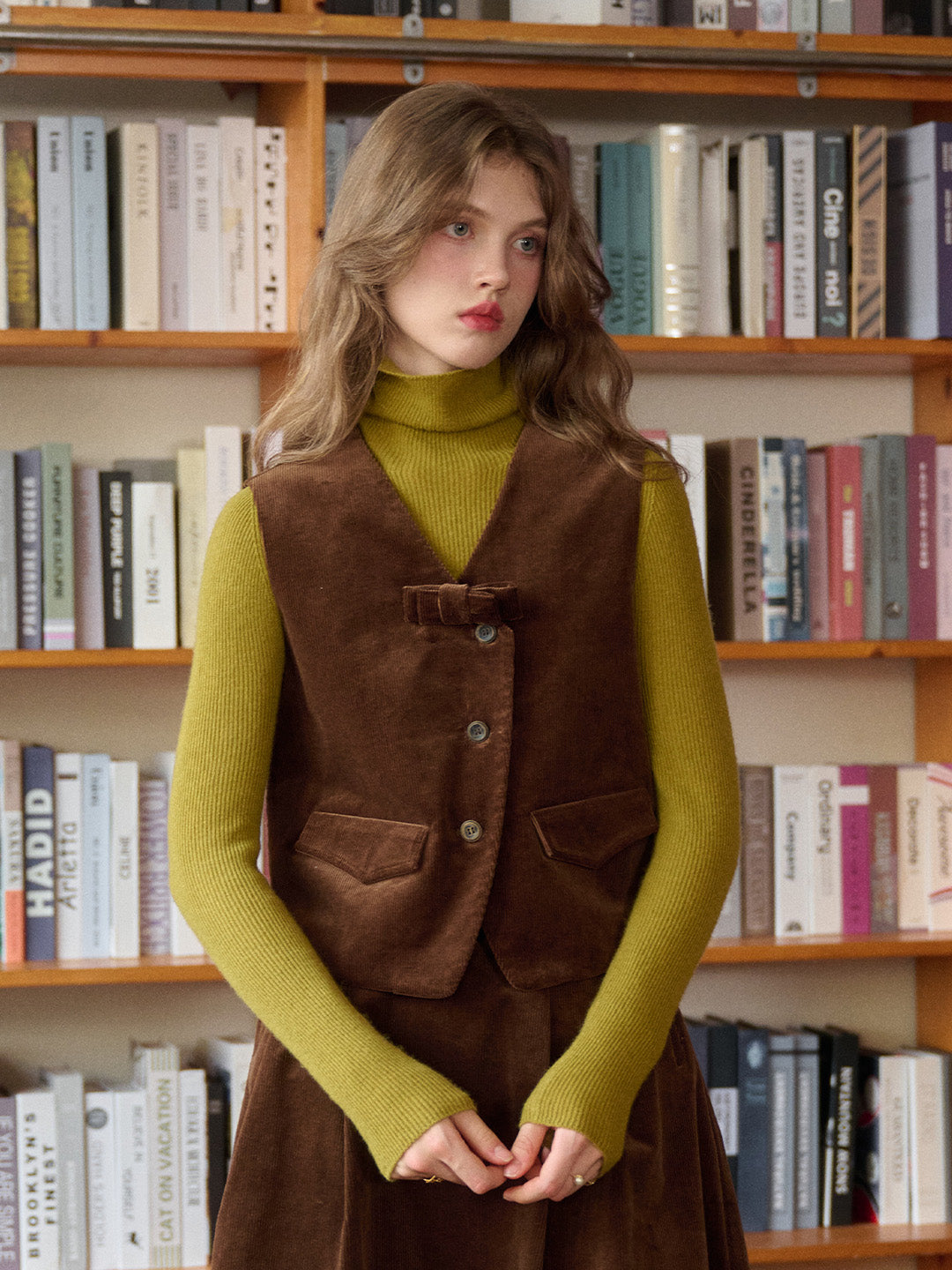 Analia V-Neck Corduroy Vest
