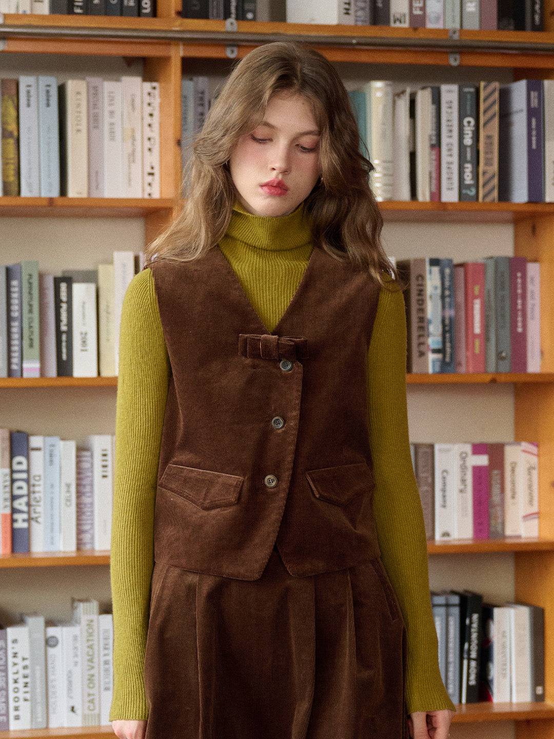 Analia V-Neck Corduroy Vest