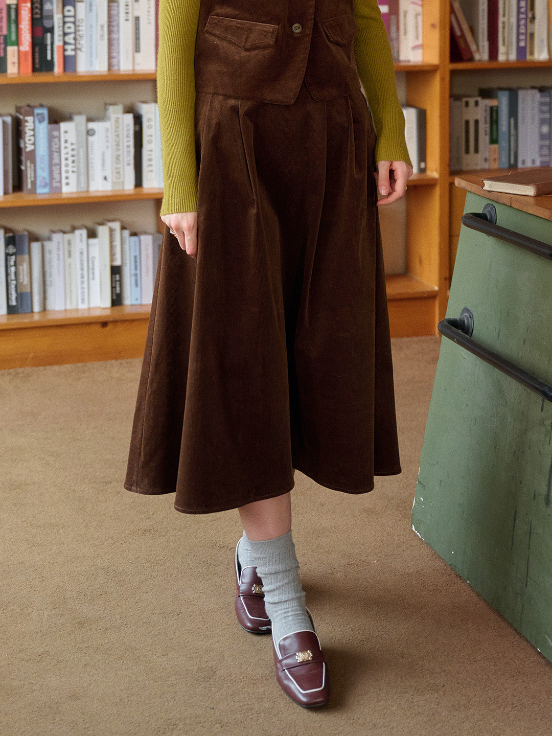 Rosa A-Line Corduroy Skirt