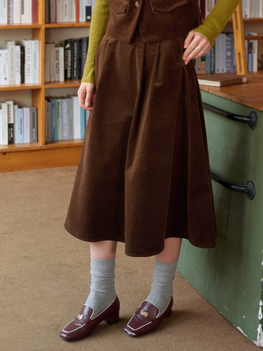 Rosa A-Line Corduroy Skirt