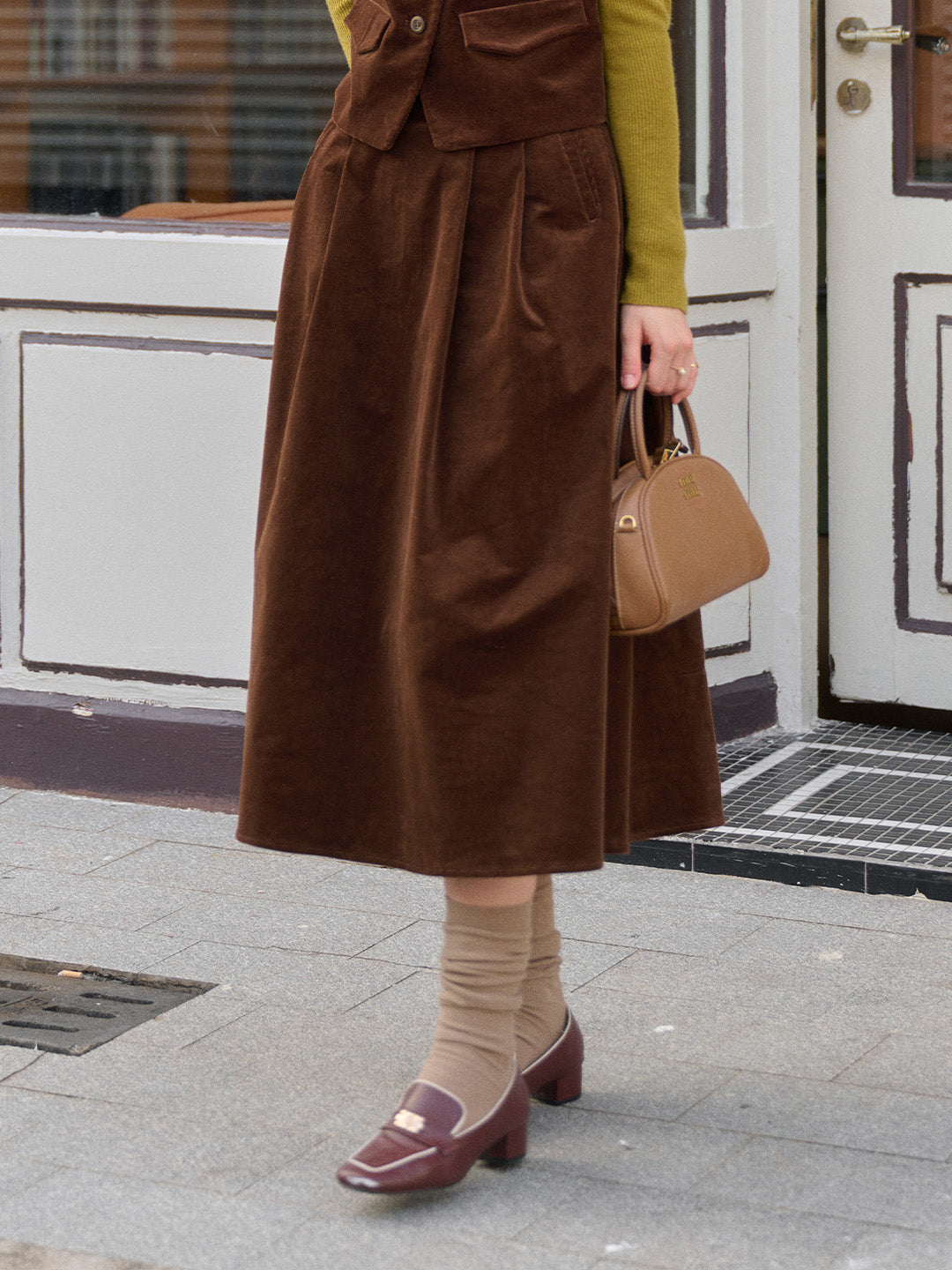 Rosa A-Line Corduroy Skirt