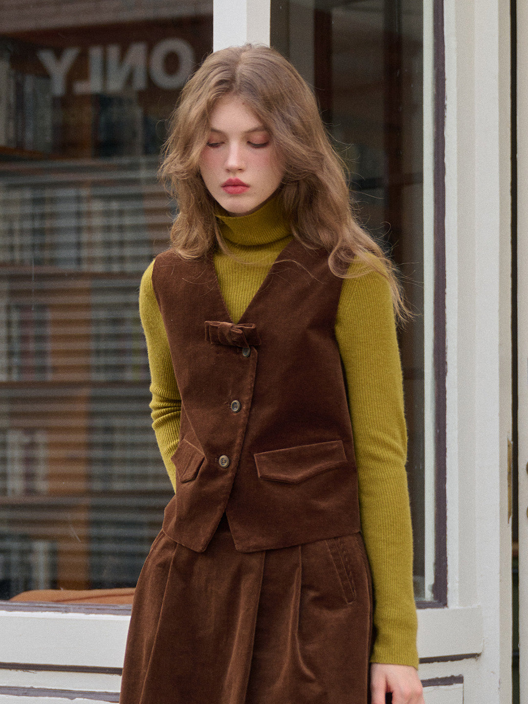 Analia V-Neck Corduroy Vest