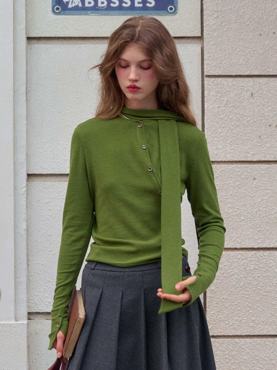 Jaliyah Slanted Placket Knit Top