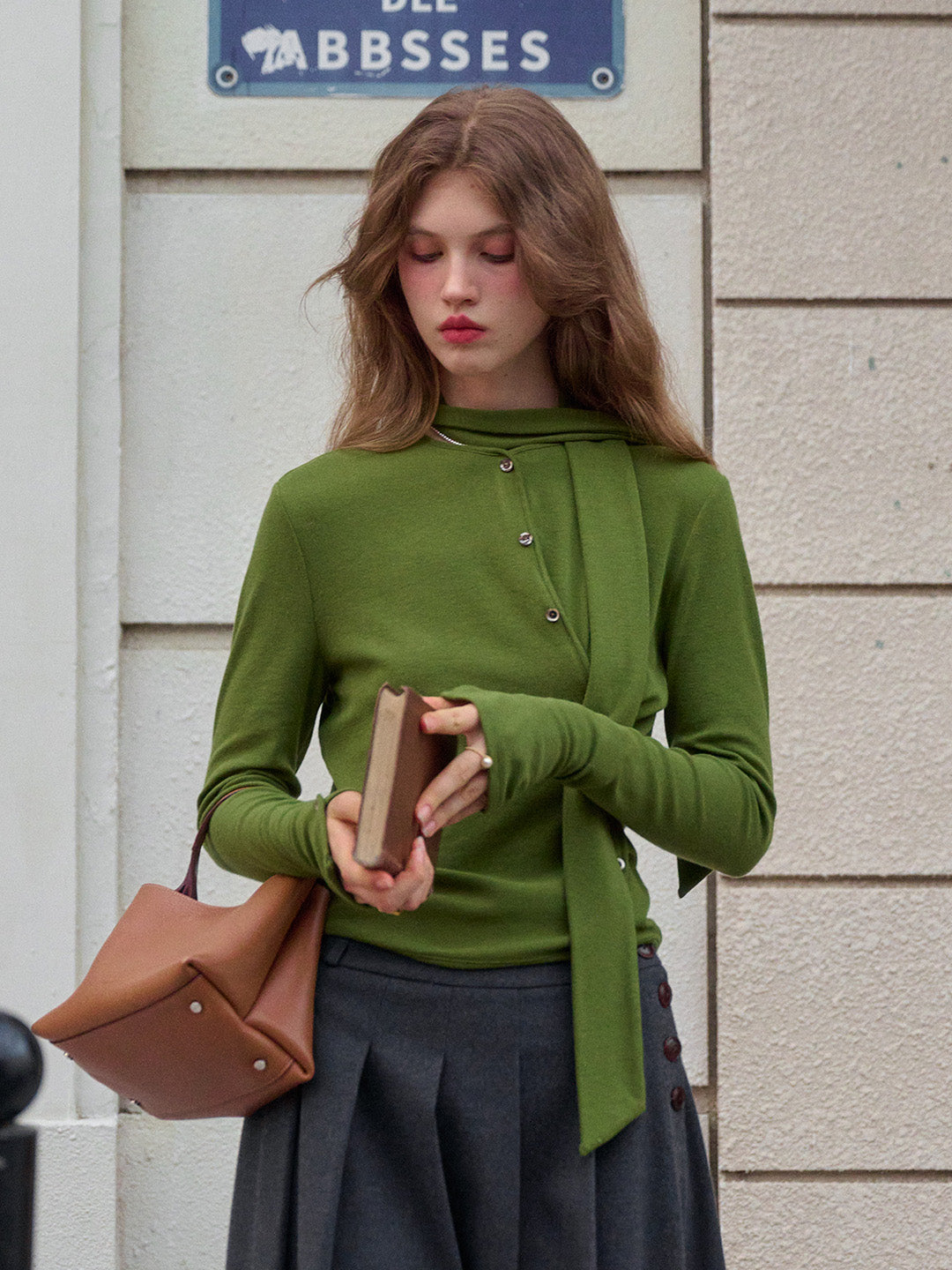 Jaliyah Slanted Placket Knit Top