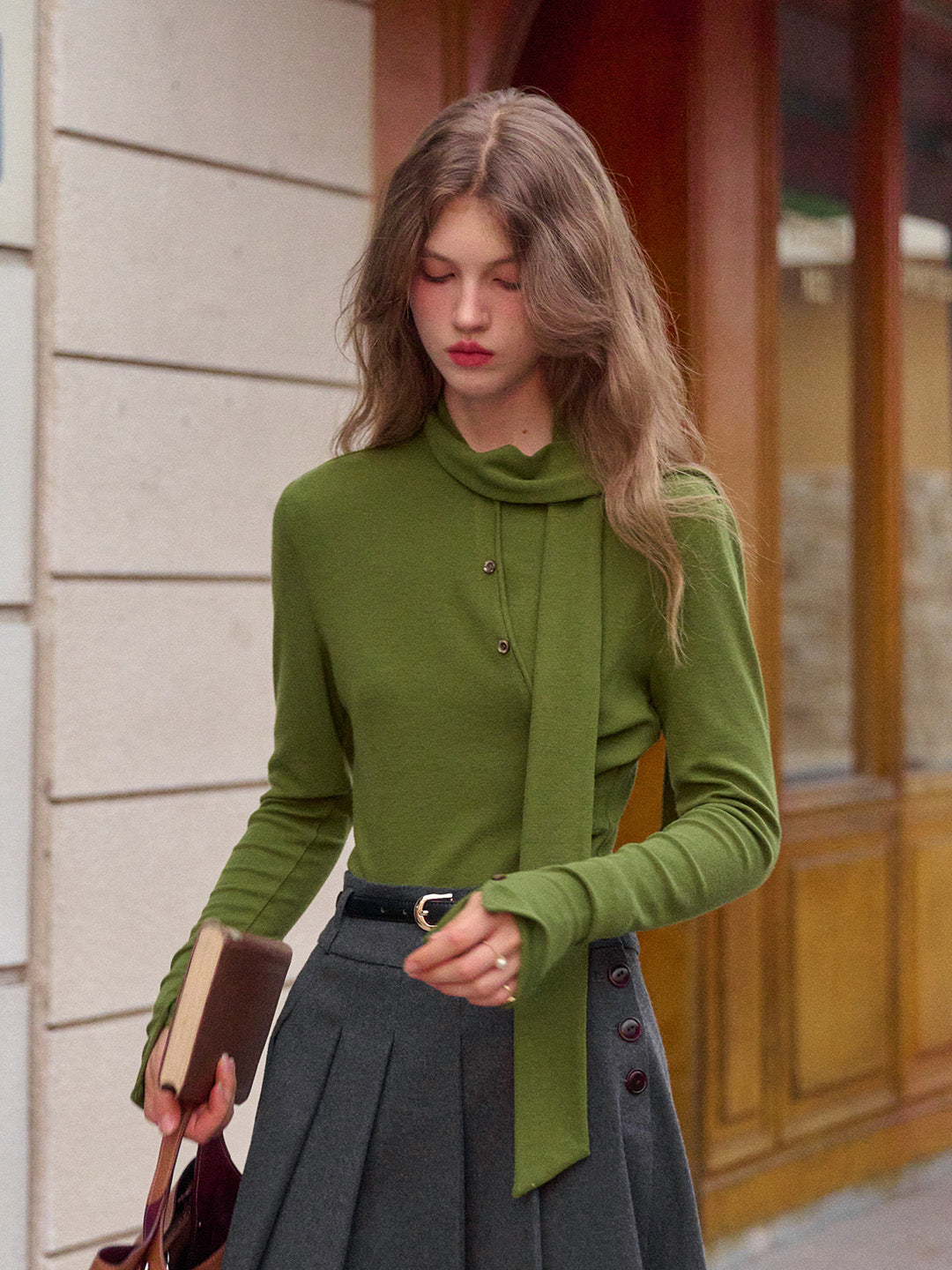 Jaliyah Slanted Placket Knit Top