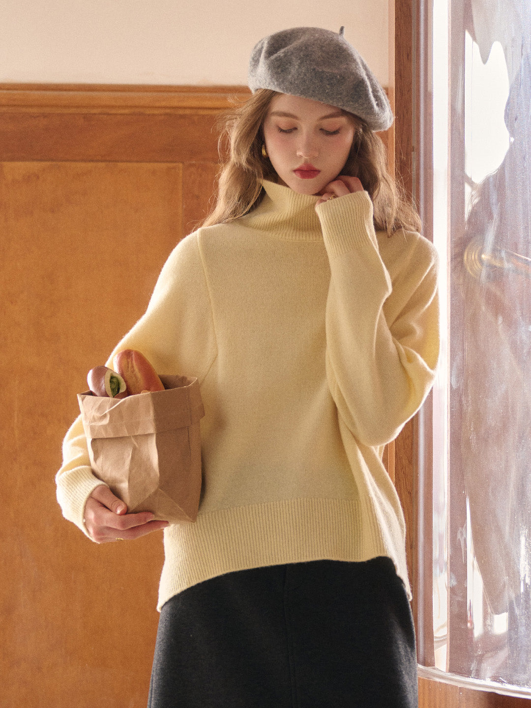 Fallon Turtleneck 100% Wool Sweater