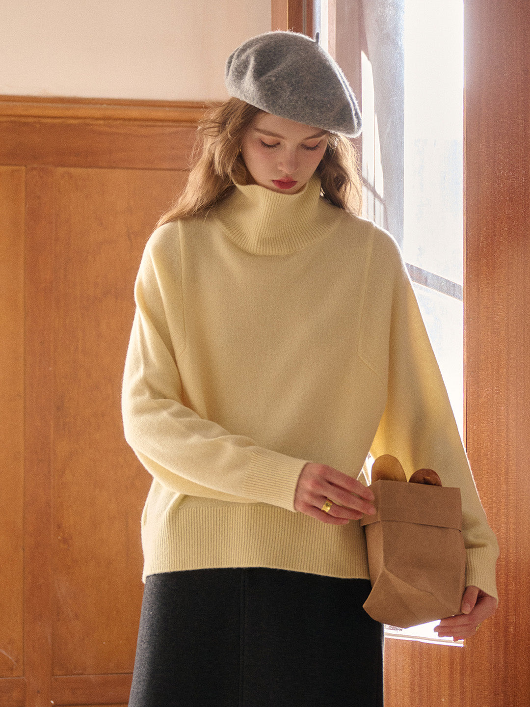 Fallon Turtleneck 100% Wool Sweater