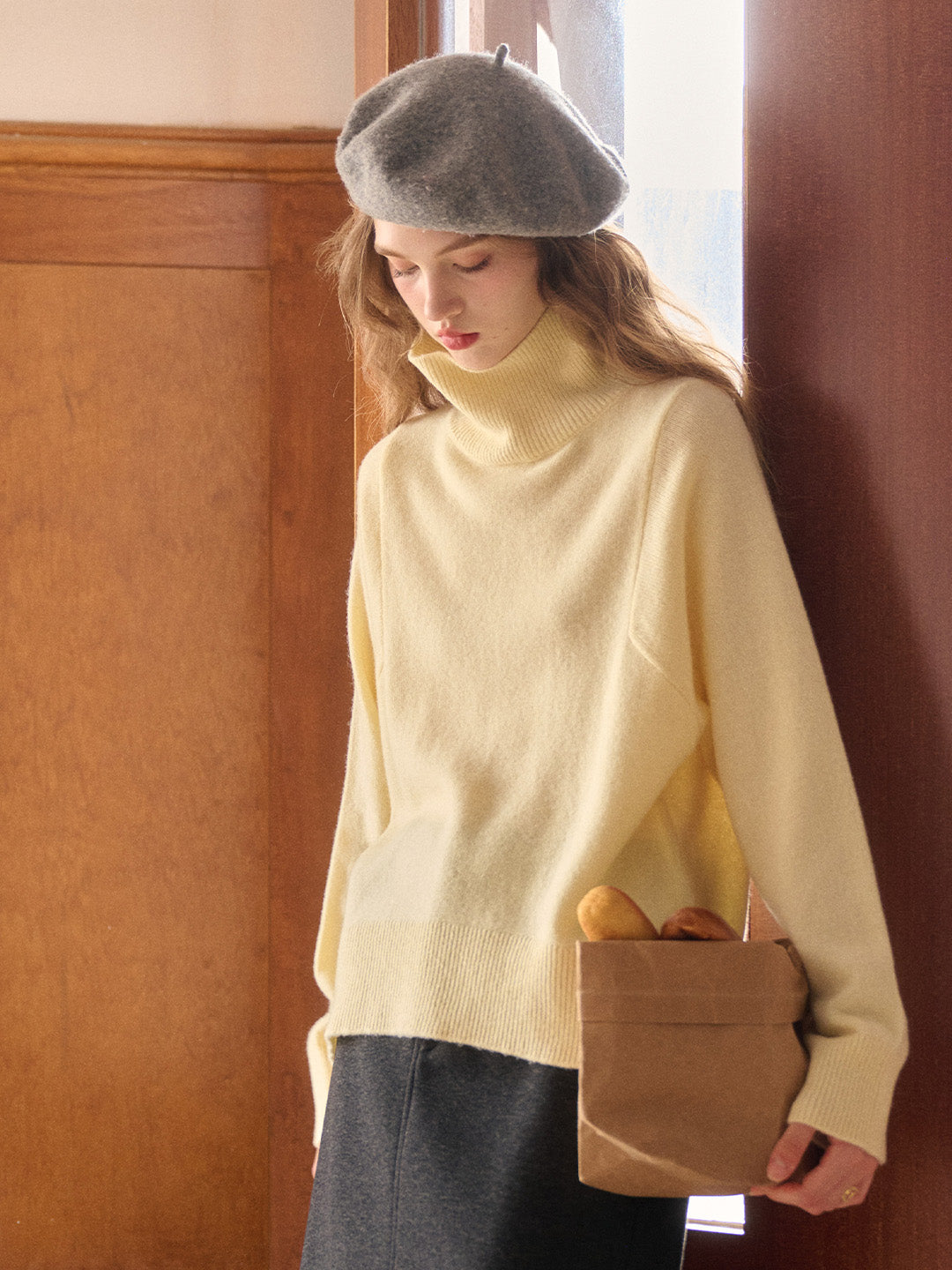 Fallon Turtleneck 100% Wool Sweater