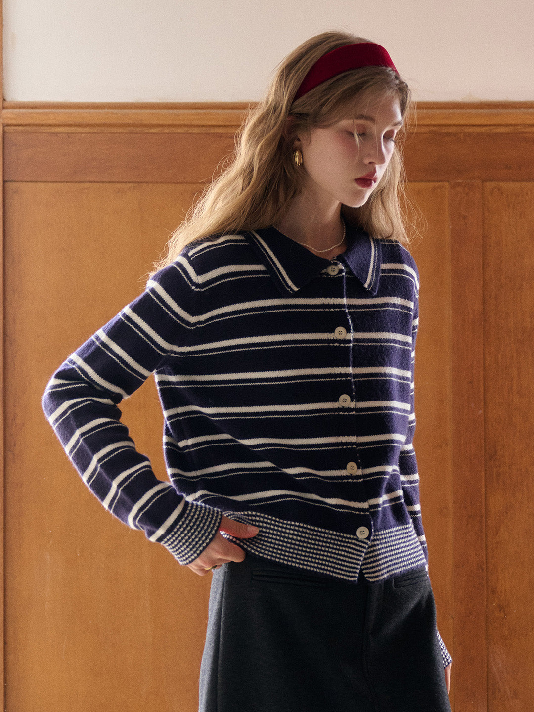 Sloan Polo Collar Wool Cardigan