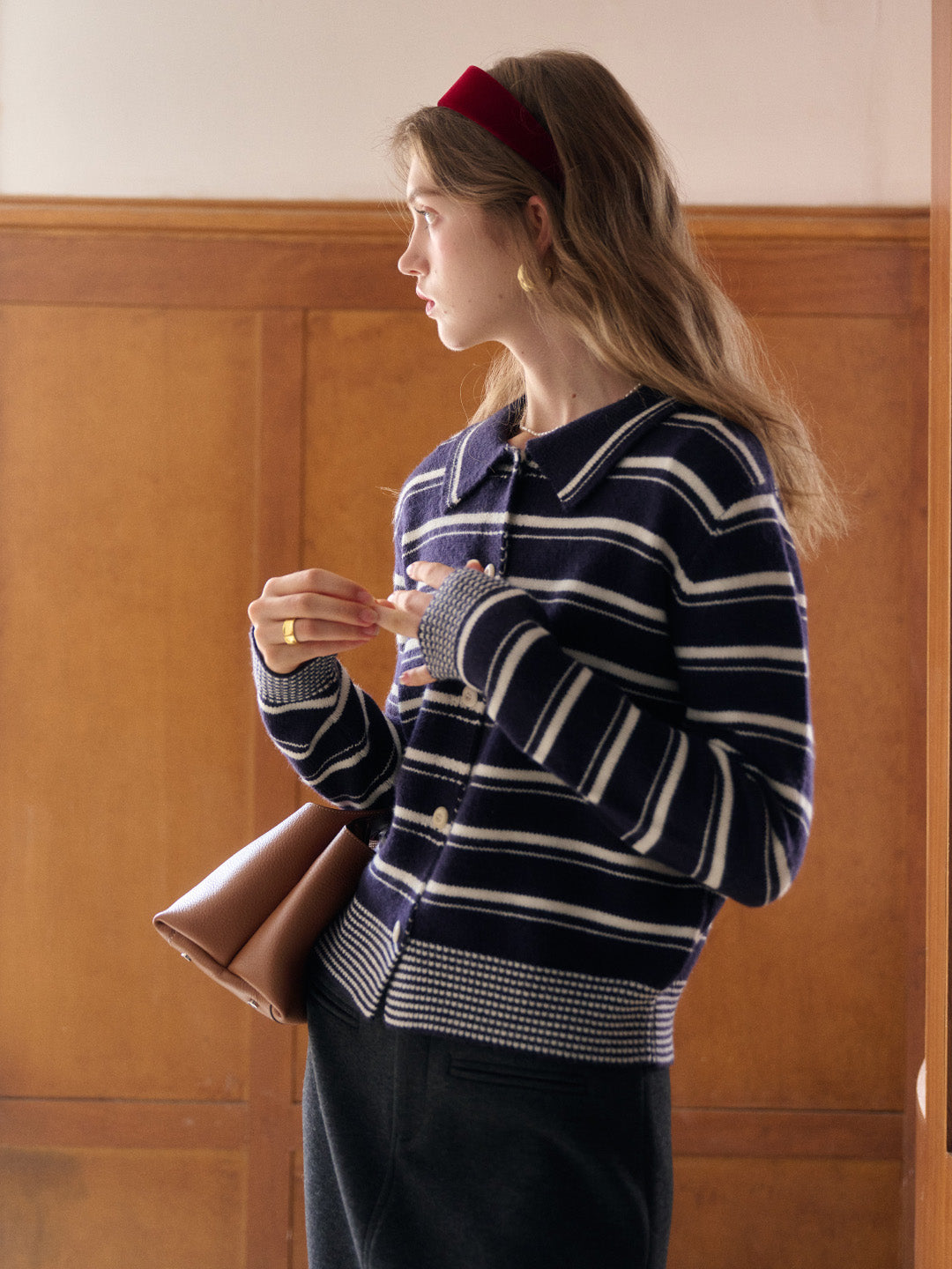 Sloan Polo Collar Wool Cardigan