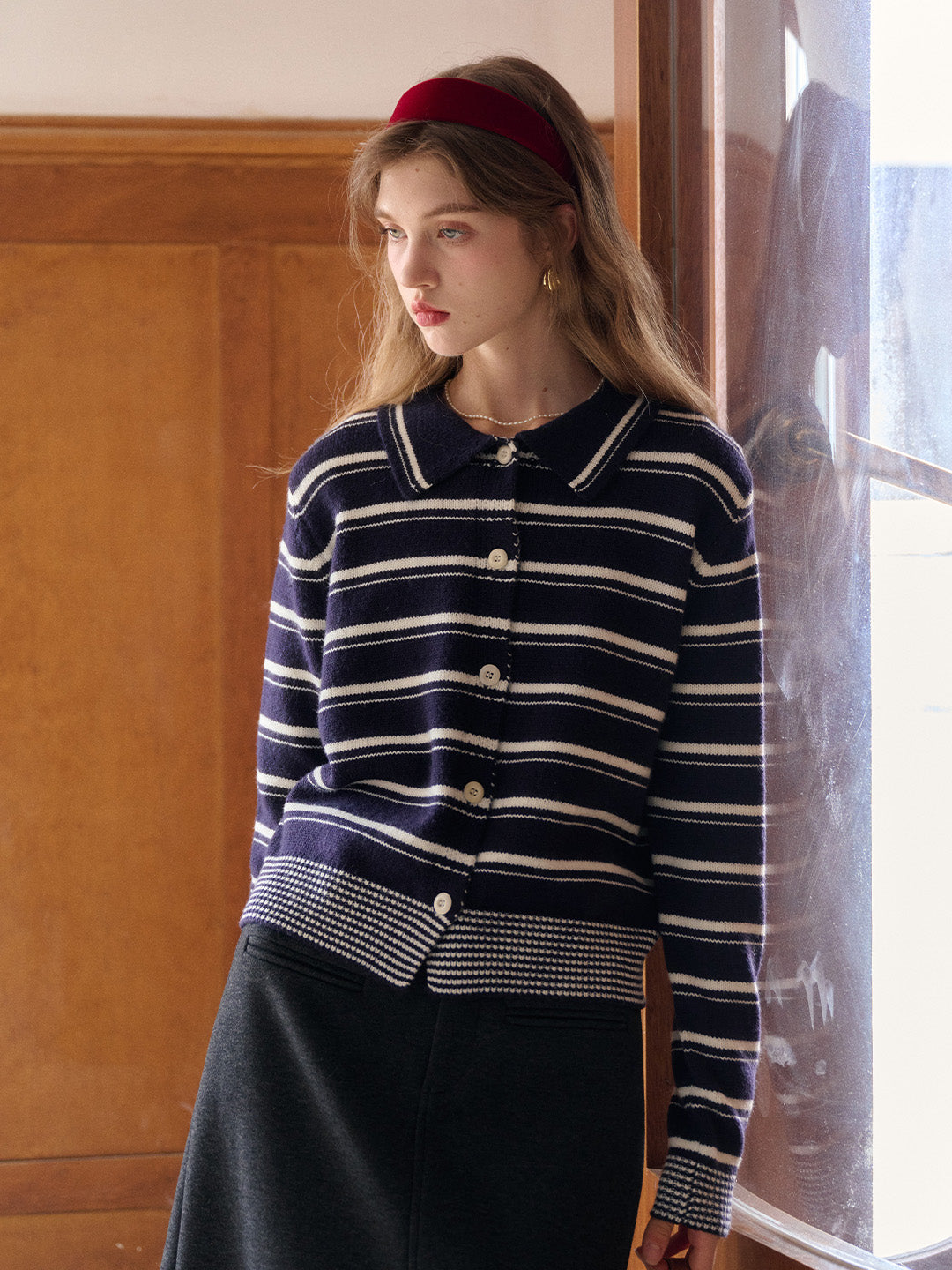 Sloan Polo Collar Wool Cardigan