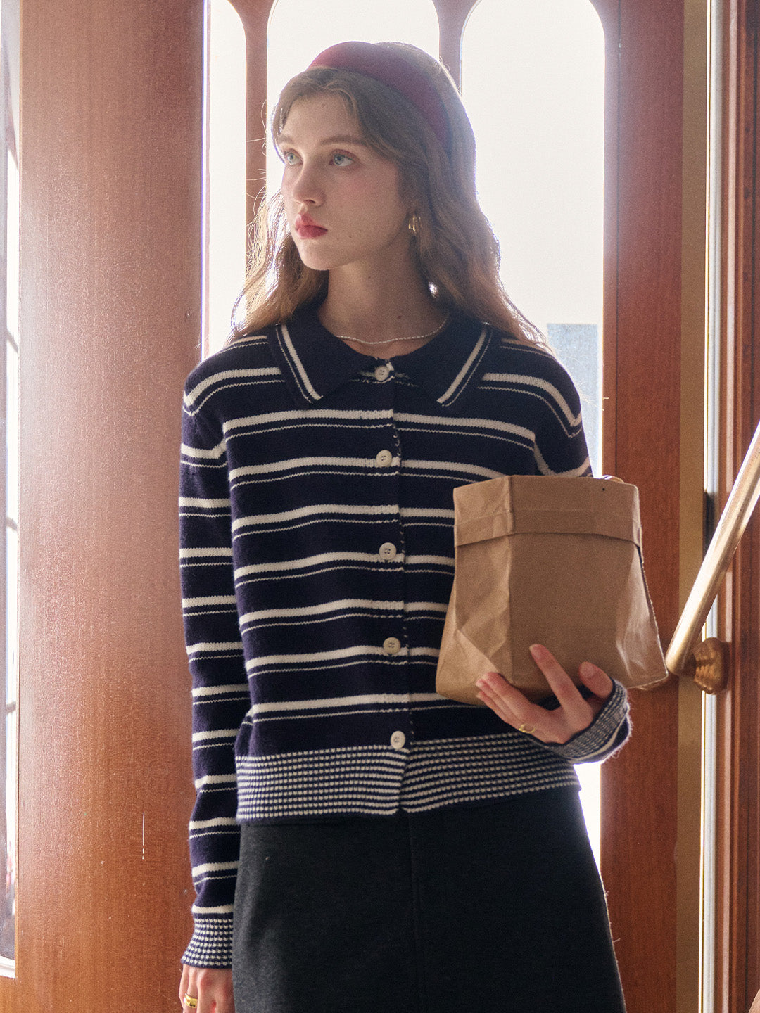 Sloan Polo Collar Wool Cardigan
