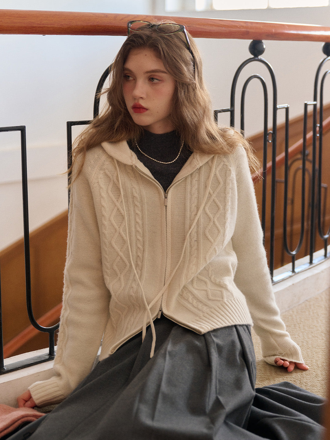 Halle Ribbed Hooded Cardigan
