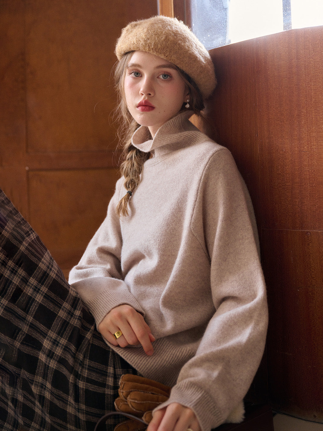 Fallon Turtleneck 100% Wool Sweater