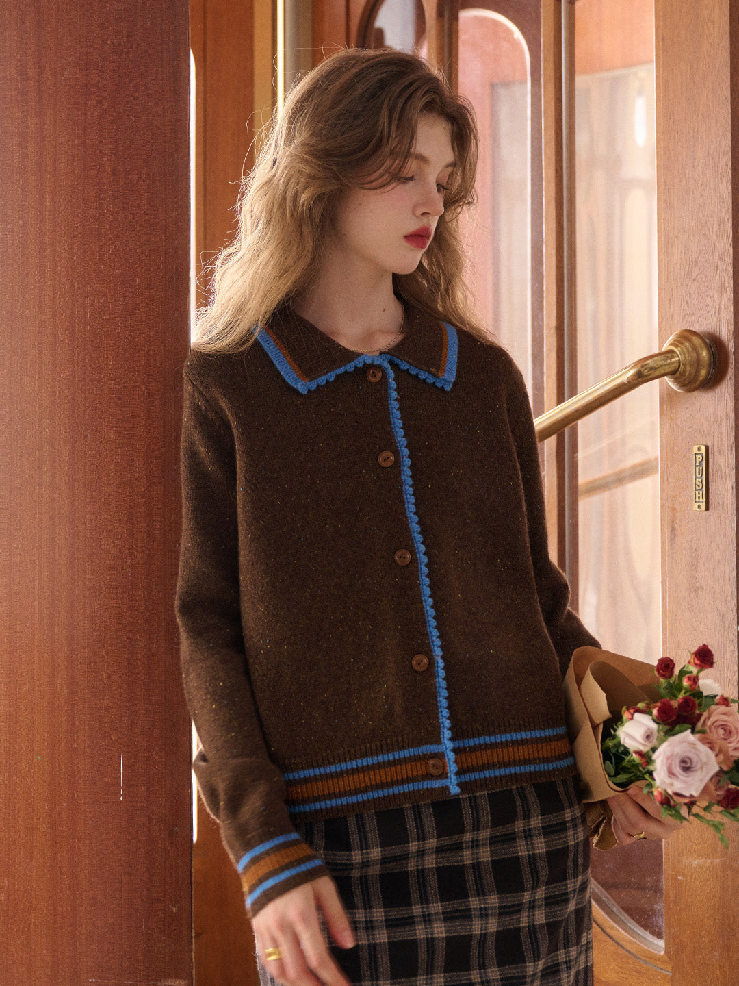 Haley Peter Pan Collar 100% Wool Cardigan