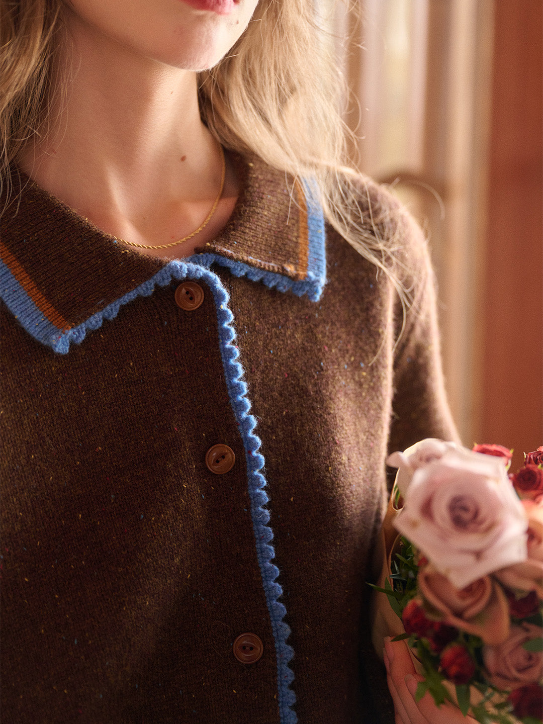 Haley Peter Pan Collar 100% Wool Cardigan