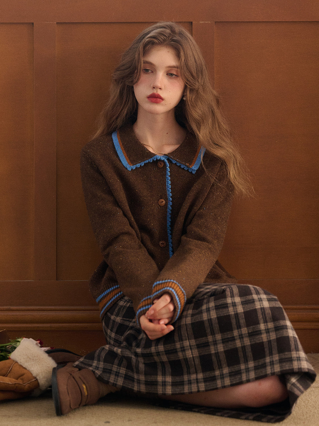 Haley Peter Pan Collar 100% Wool Cardigan