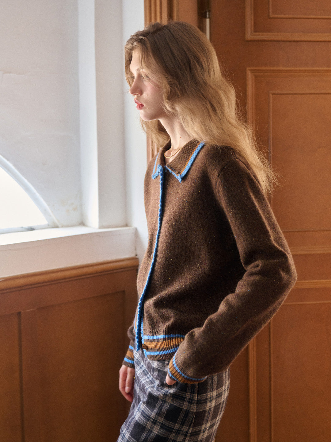 Haley Peter Pan Collar 100% Wool Cardigan