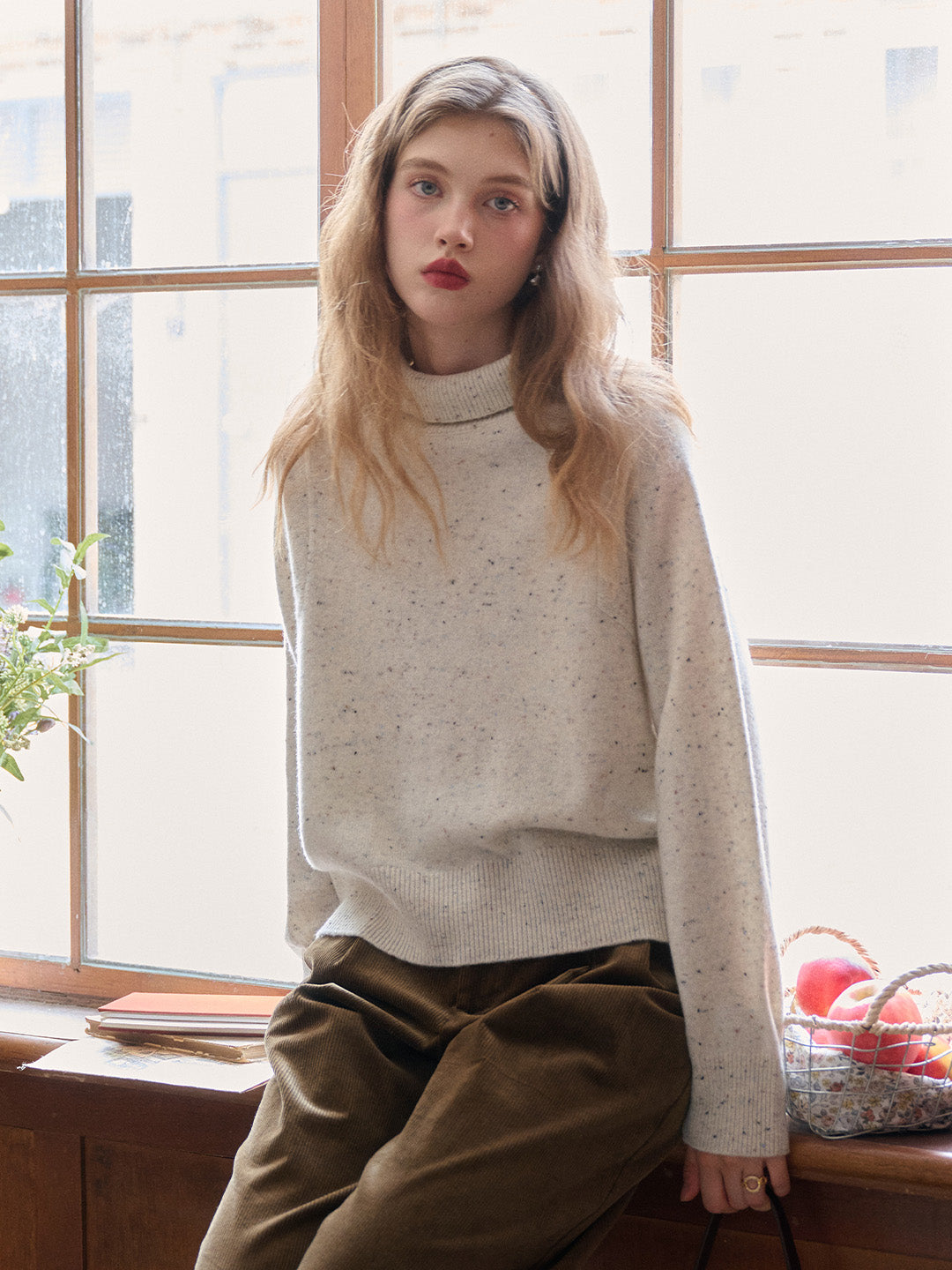 Fallon Turtleneck 100% Wool Sweater