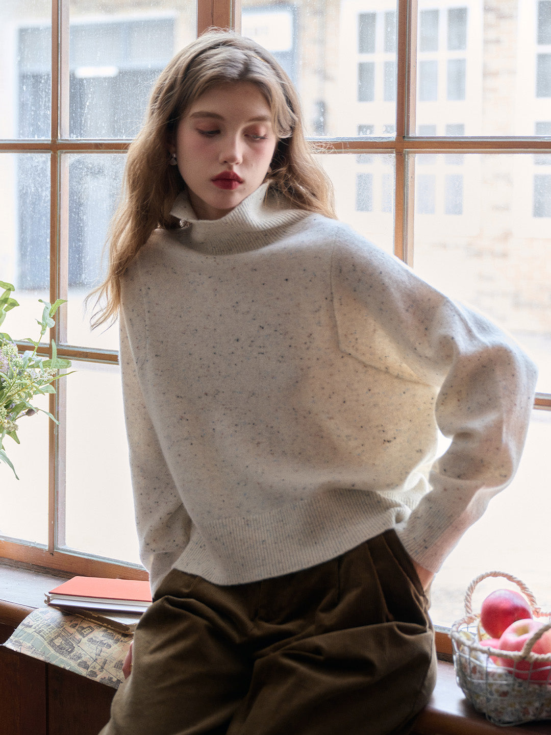 Fallon Turtleneck 100% Wool Sweater