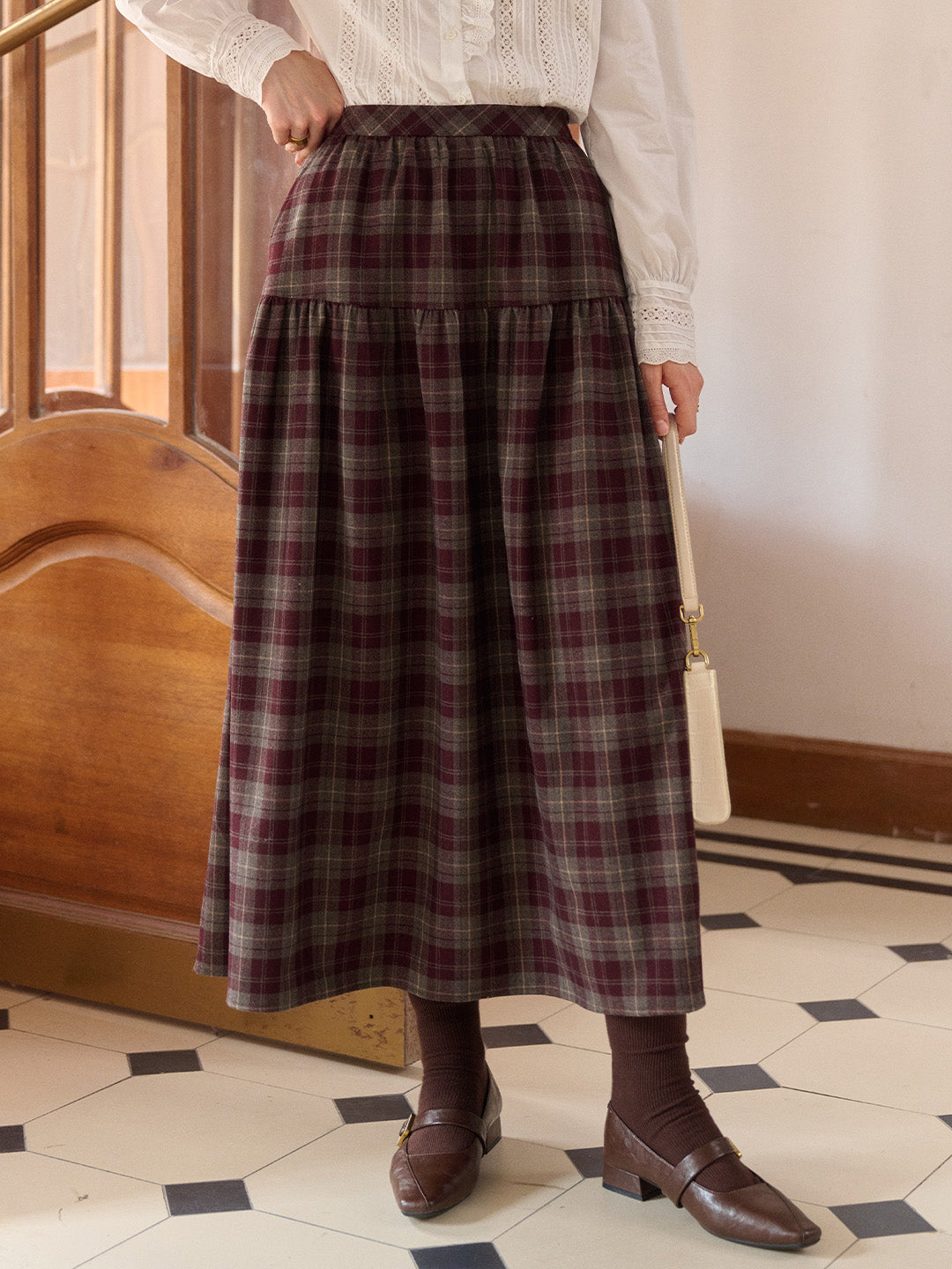 Melina A-Line Plaid Skirt