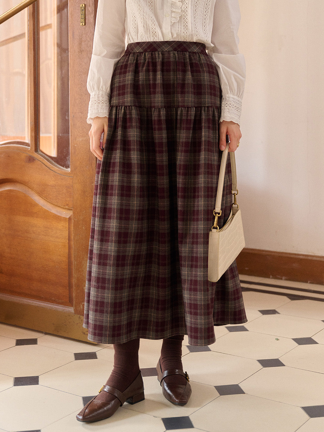 Melina A-Line Plaid Skirt