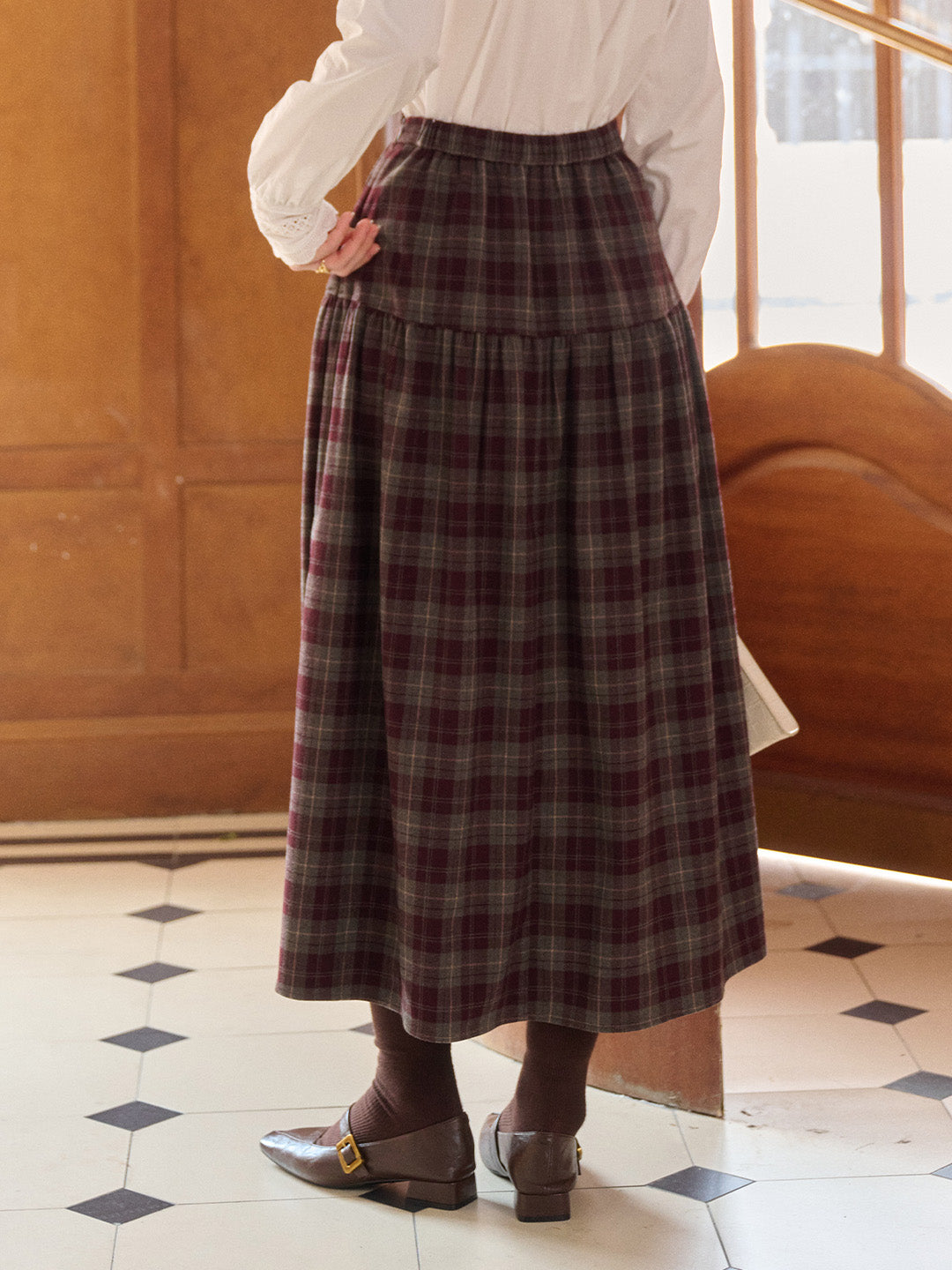 Melina A-Line Plaid Skirt
