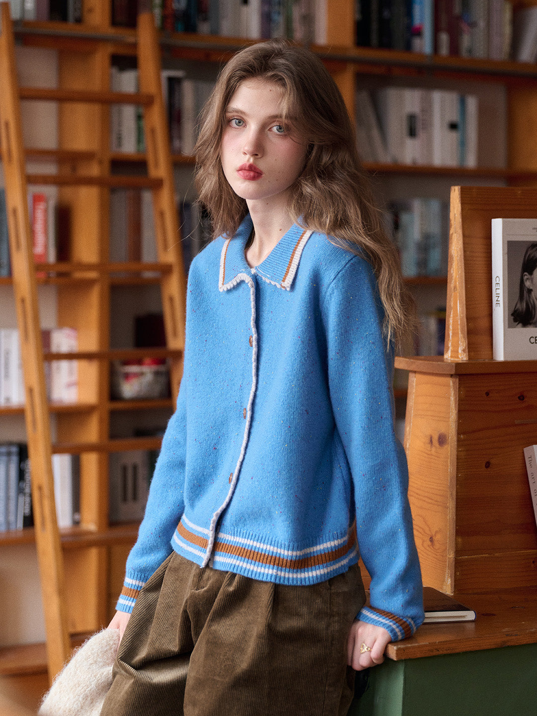 Haley Peter Pan Collar 100% Wool Cardigan