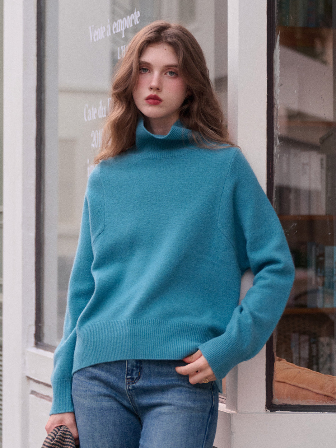 Fallon Turtleneck 100% Wool Sweater