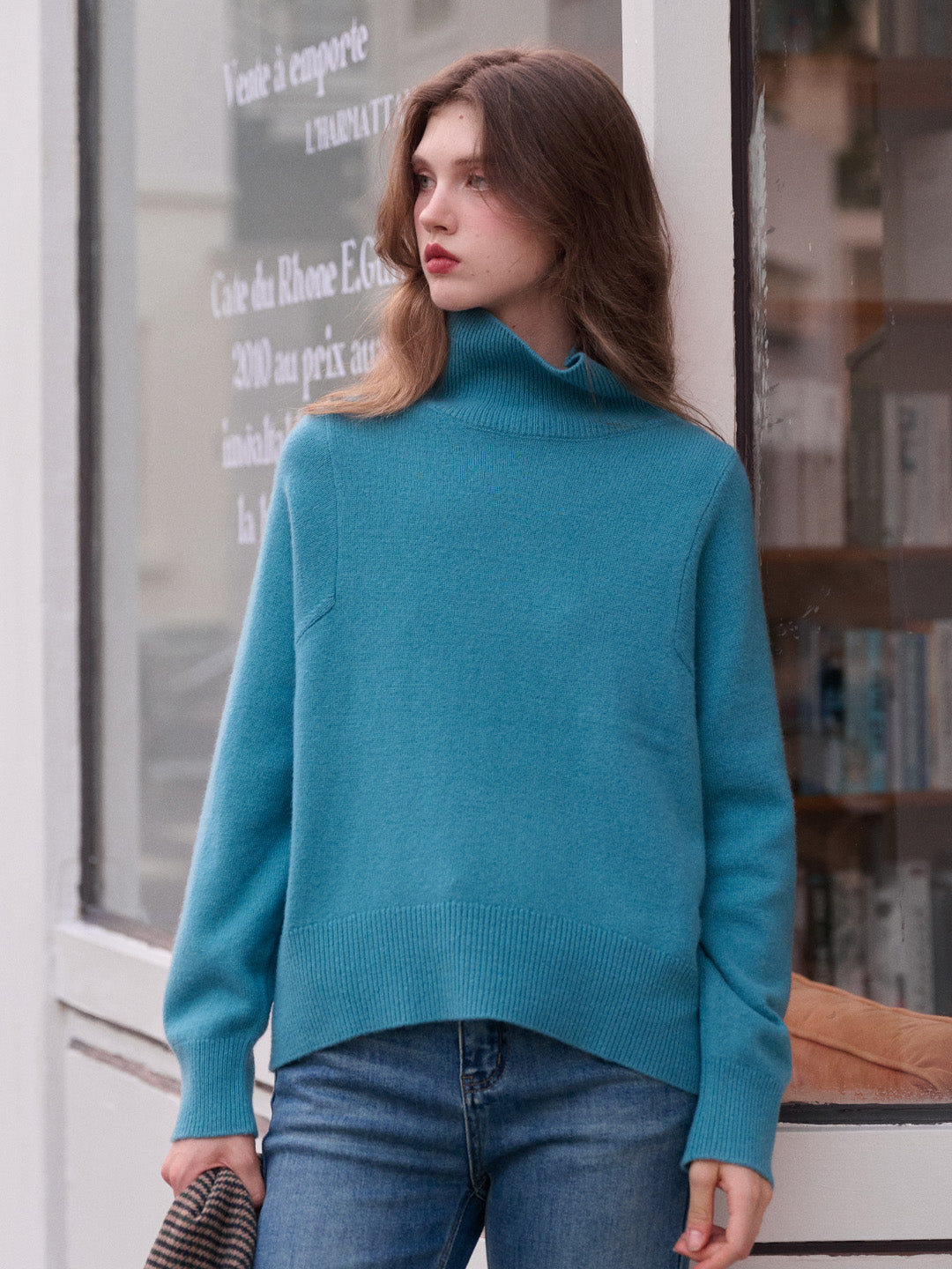 Fallon Turtleneck 100% Wool Sweater