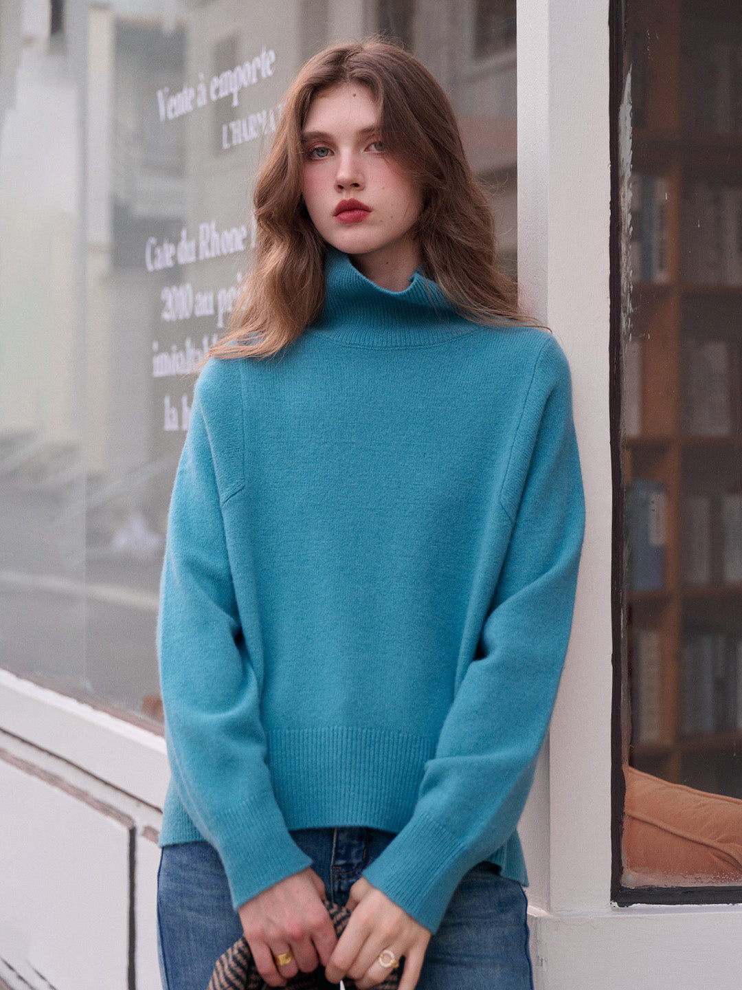 Fallon Turtleneck 100% Wool Sweater