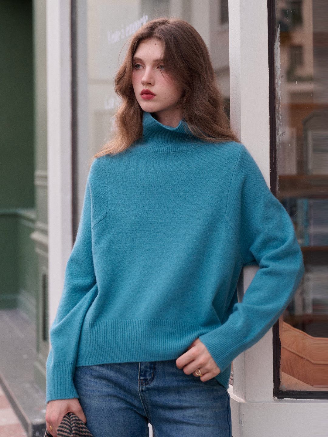 Fallon Turtleneck 100% Wool Sweater