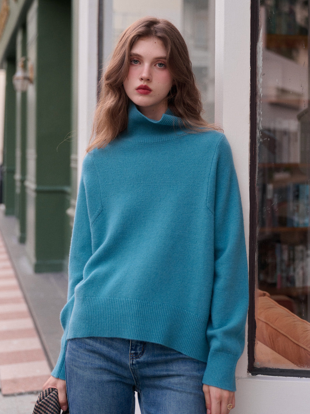 Fallon Turtleneck 100% Wool Sweater