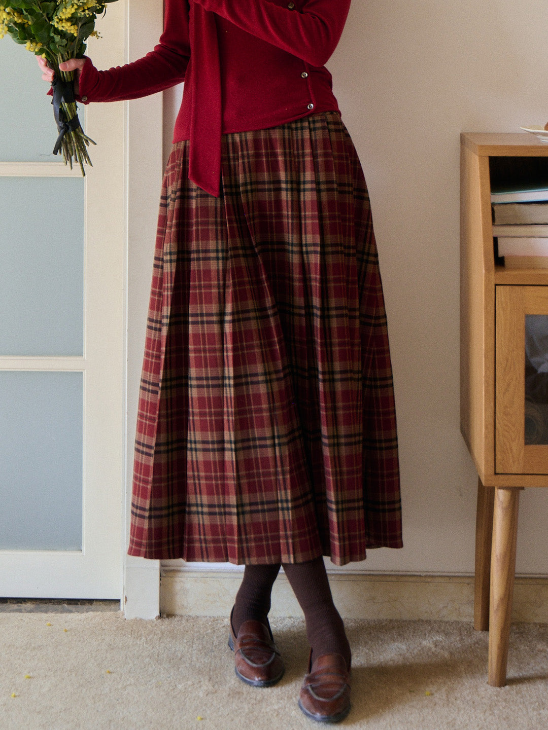 Georgina A-Line Plaid Skirt