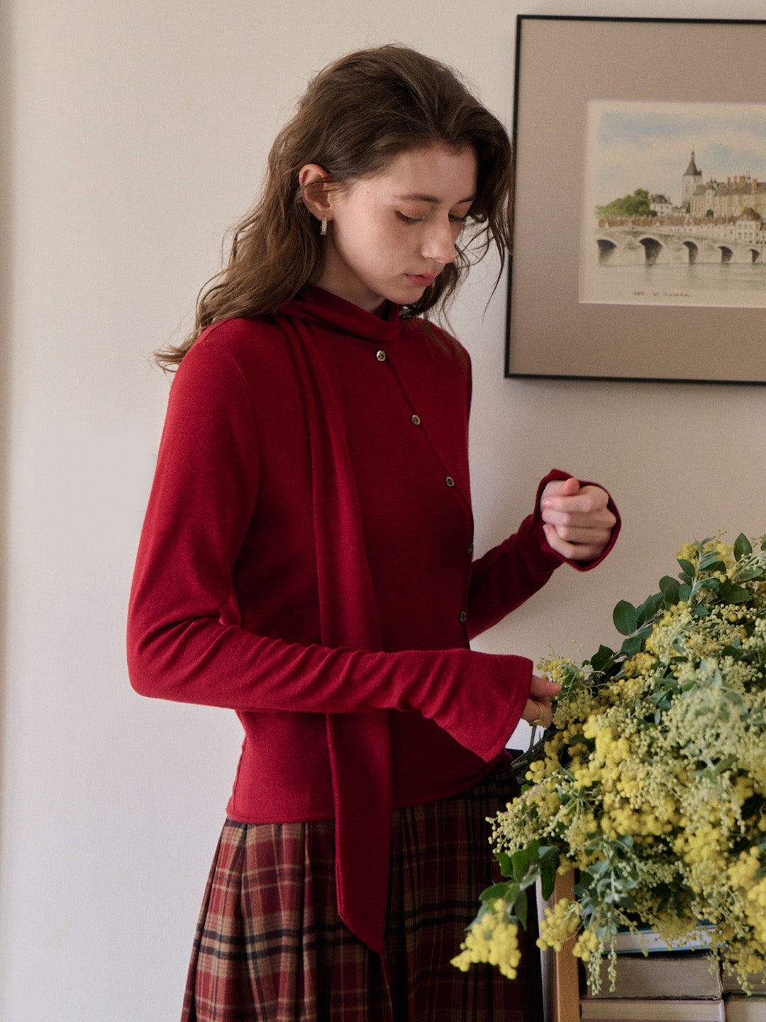 Jaliyah Slanted Placket Knit Top