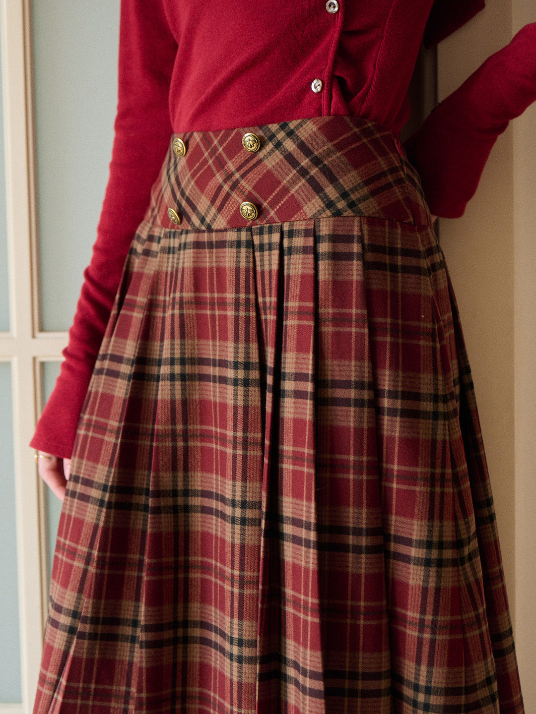 Georgina A-Line Plaid Skirt