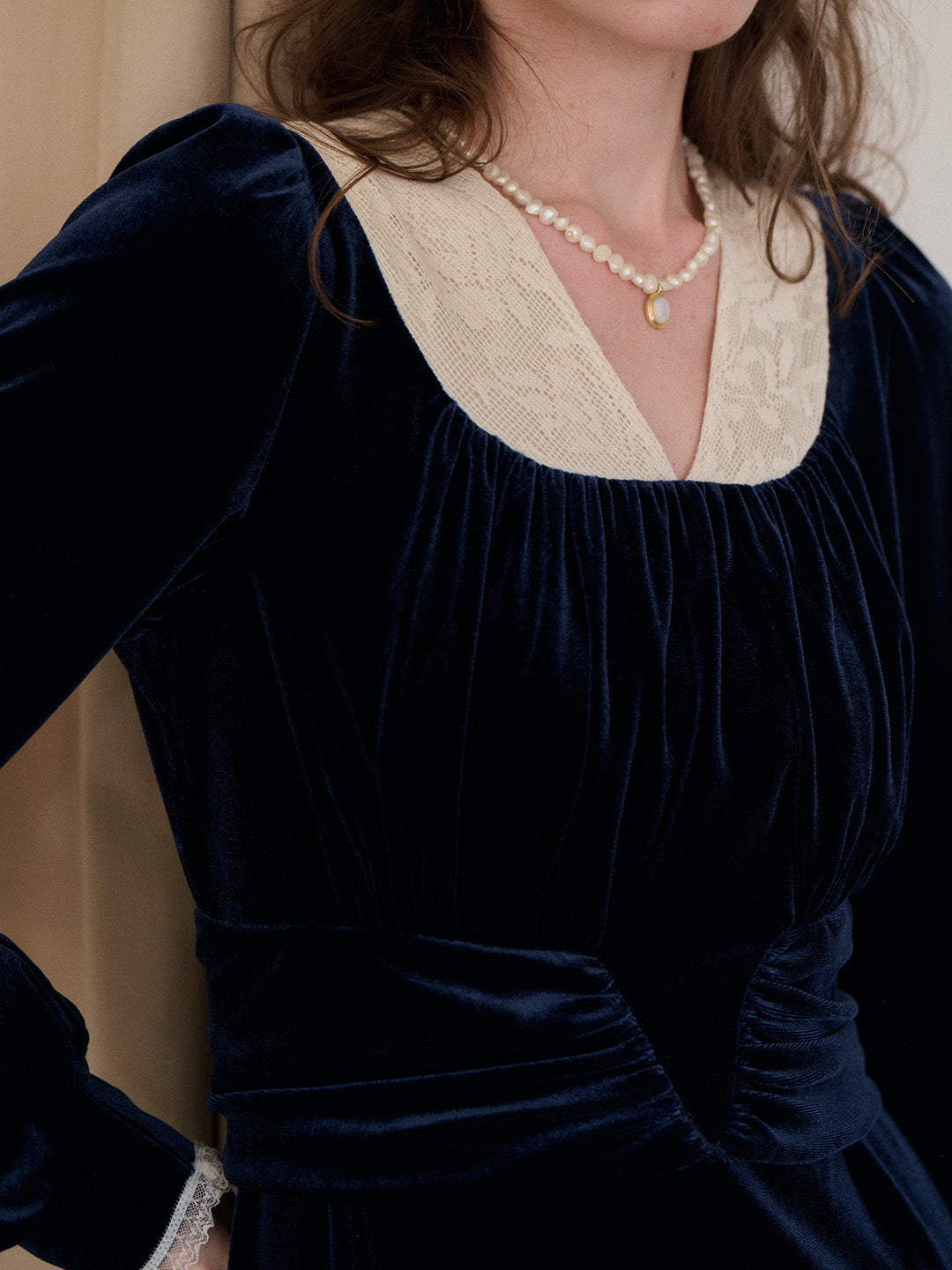 Aila V-Neck Velvet Dress
