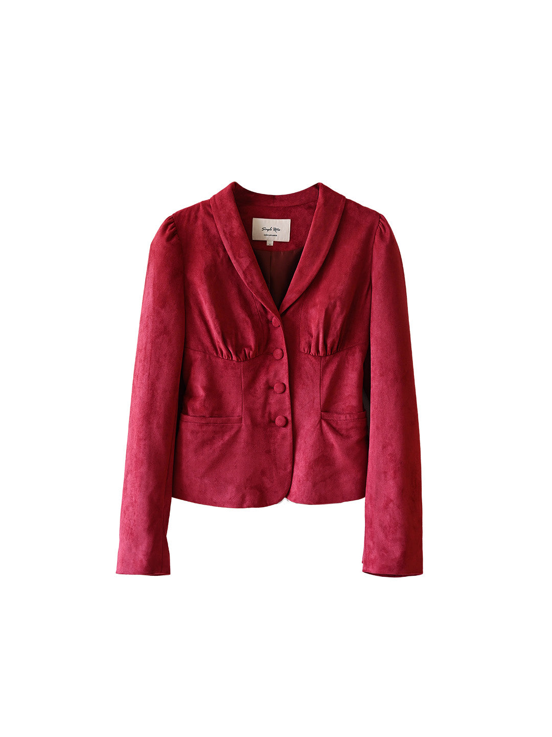Della V-Neck Red Blazer
