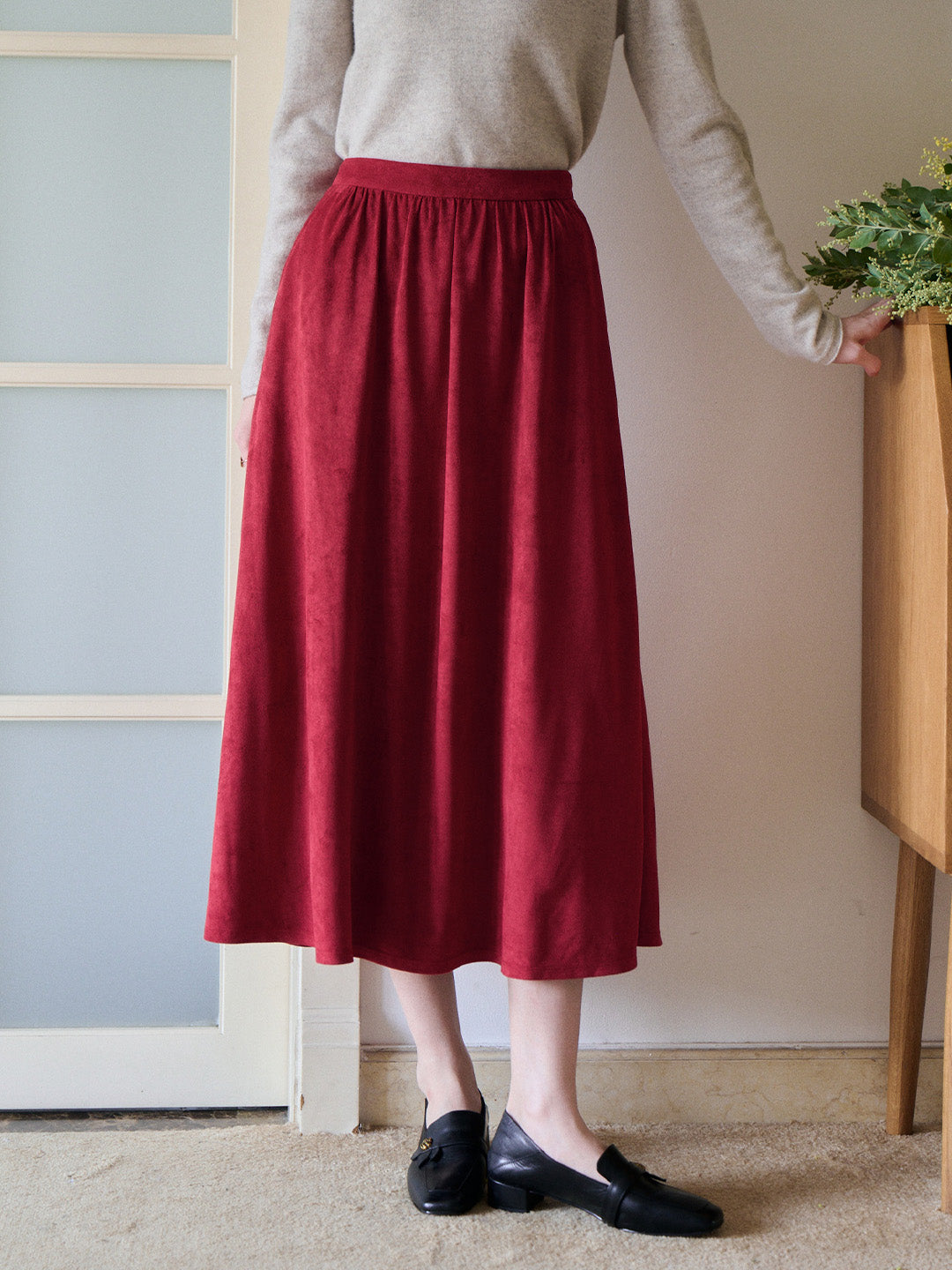 Della Retro Red Skirt
