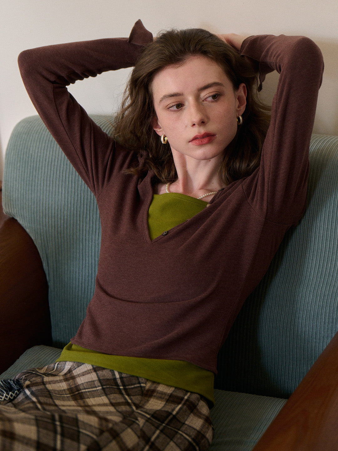 Zaniyah V-Neck Knit Top