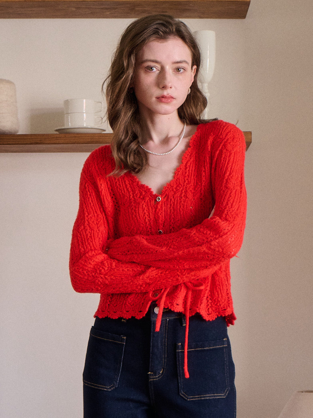 Yaretzi V-Neck Knit Wool Top