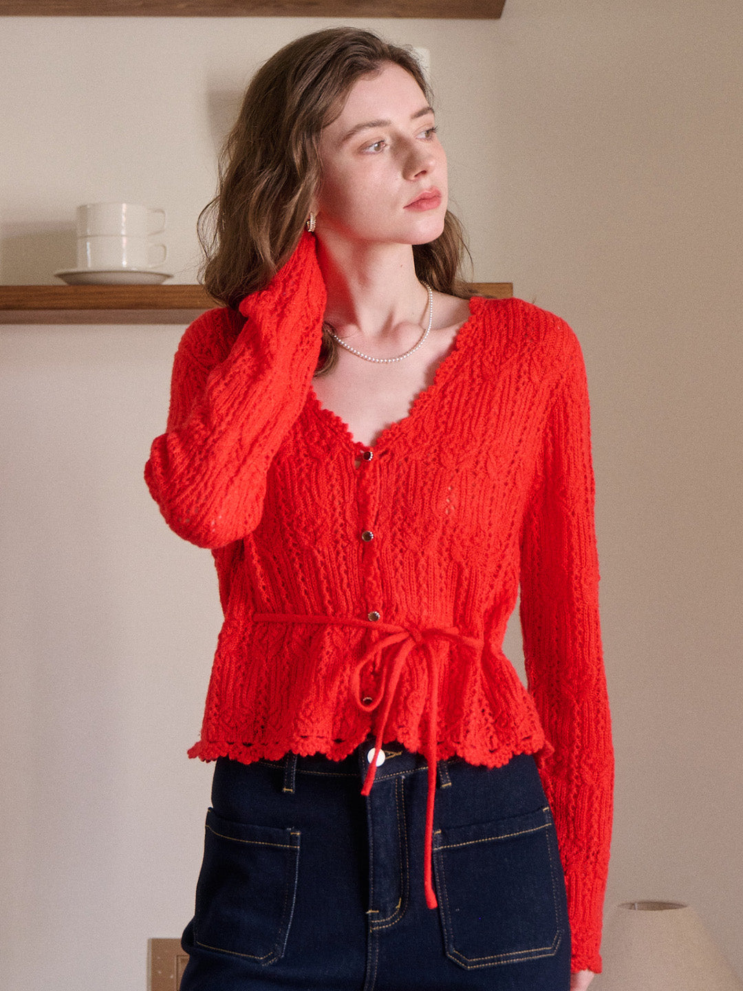 Yaretzi V-Neck Knit Wool Top