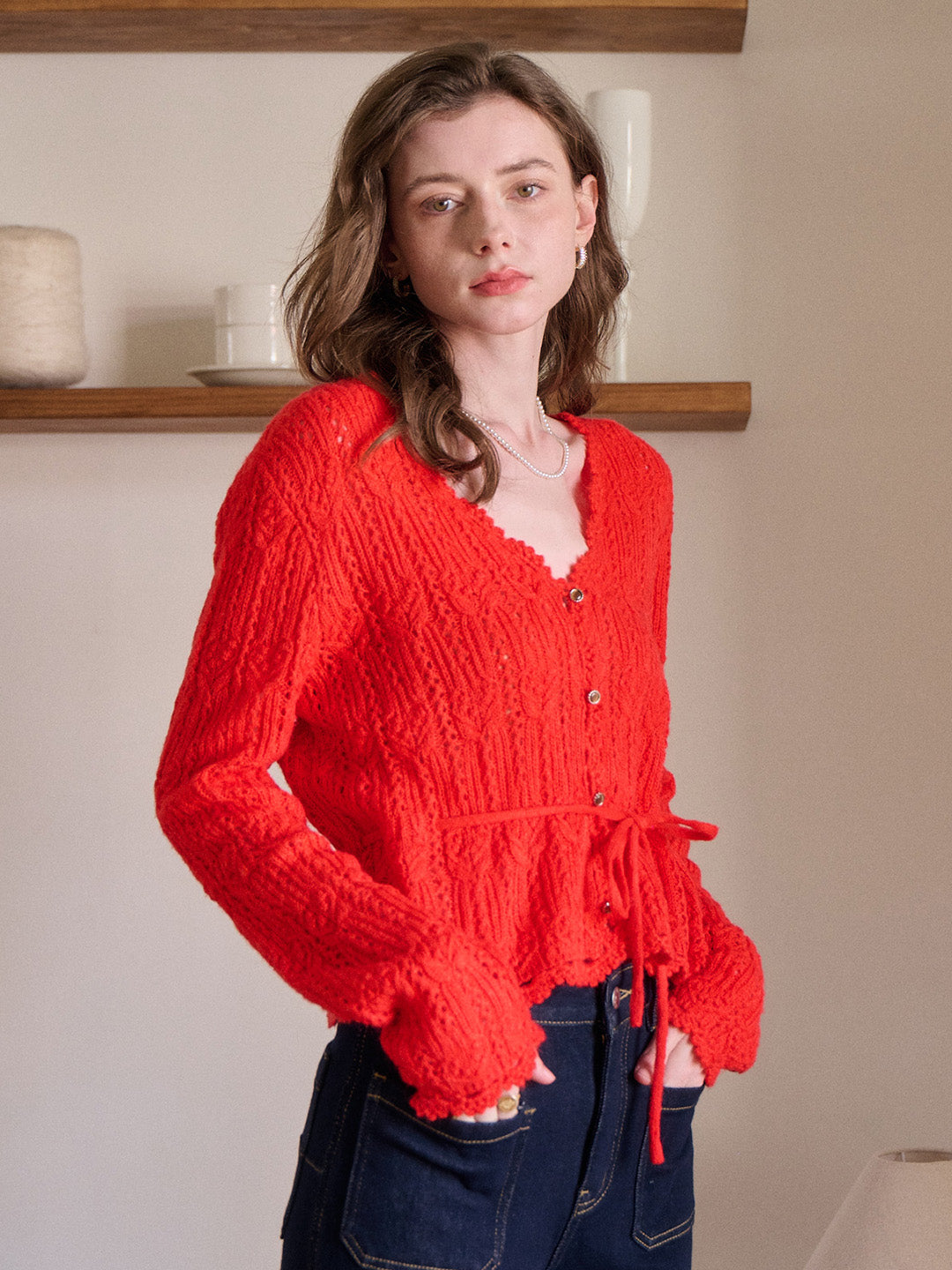 Yaretzi V-Neck Knit Wool Top