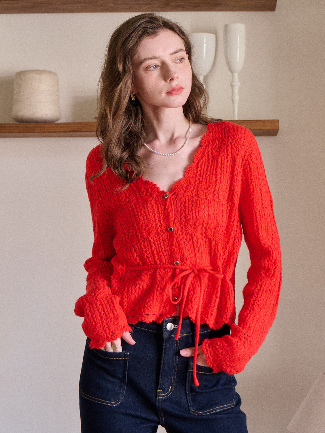 Yaretzi V-Neck Knit Wool Top