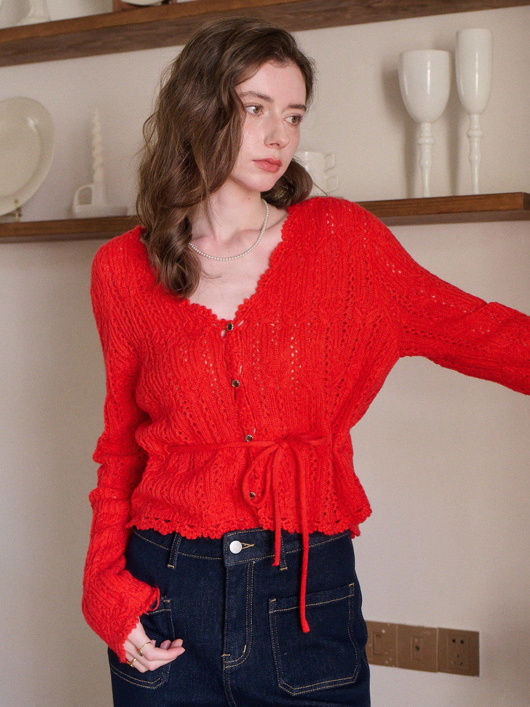 Yaretzi V-Neck Knit Wool Top